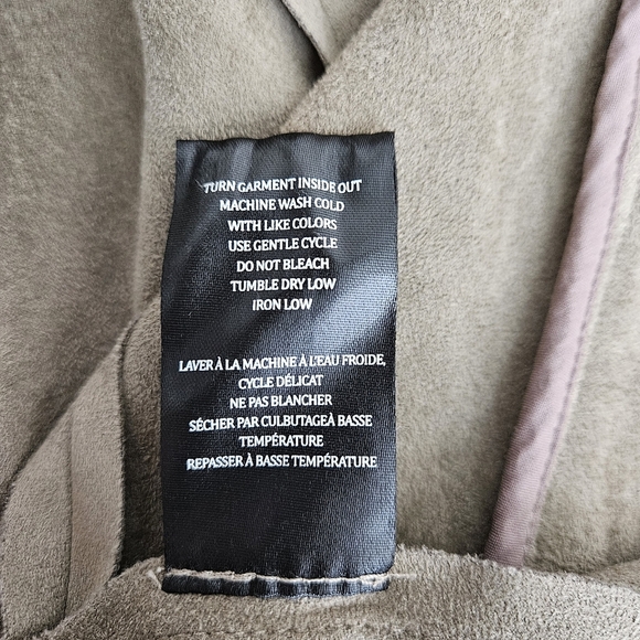 BLANKNYC Cloud Nine Drape Jacket Brown Faux Suede Long Sleeve Open Front Medium - Picture 9 of 9